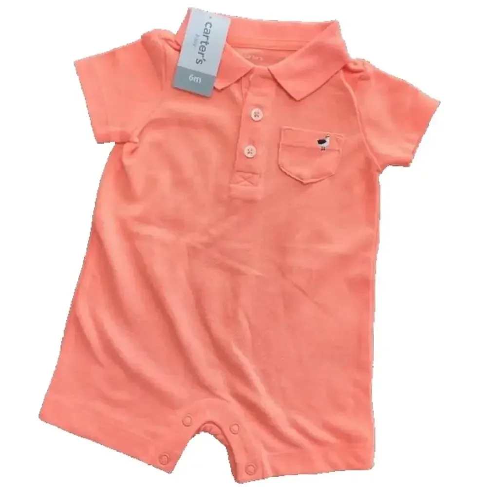 Carter's Boys Polo Rompe Size 6 Month’s NWT